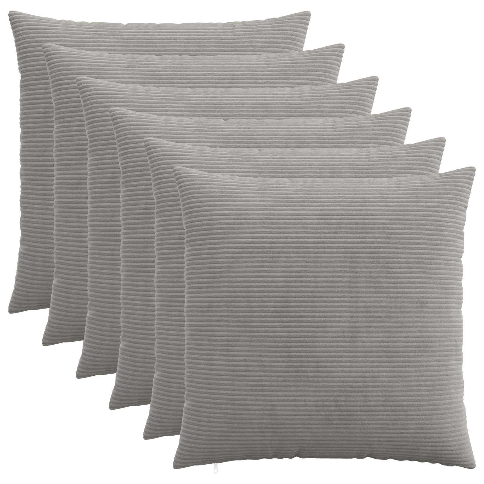 vidaXL Cushion Cover 6 pcs HEERLEN Light Grey 60 x 60 cm Corduroy 1