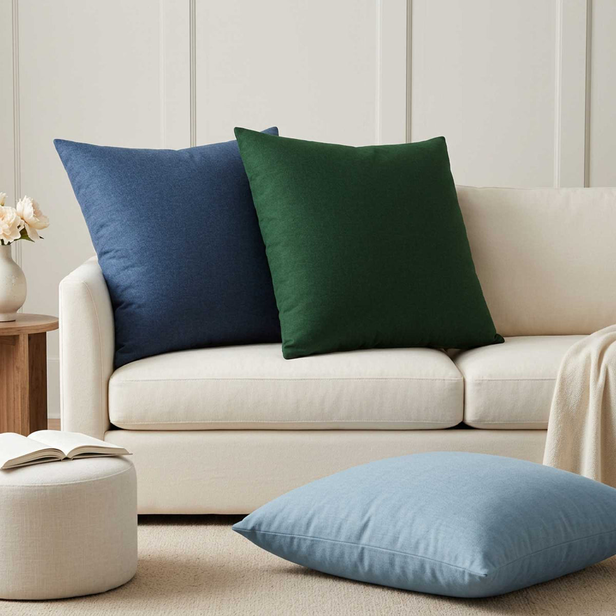 vidaXL Cushion with Pillow HEERLEN 2 pcs Dark Green Fabric 1