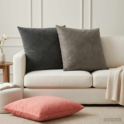 vidaXL Cushion with Pillow HEERLEN 2 pcs Pink Velvet 1