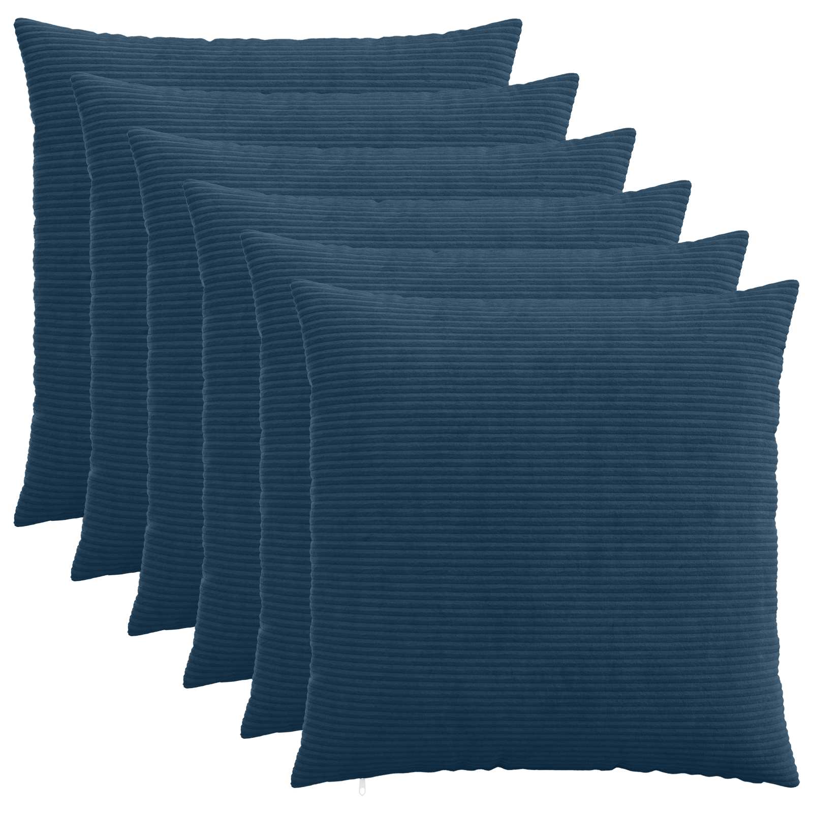vidaXL Cushion Cover 6 pcs HEERLEN Navy Blue 65 x 65 cm Corduroy 1