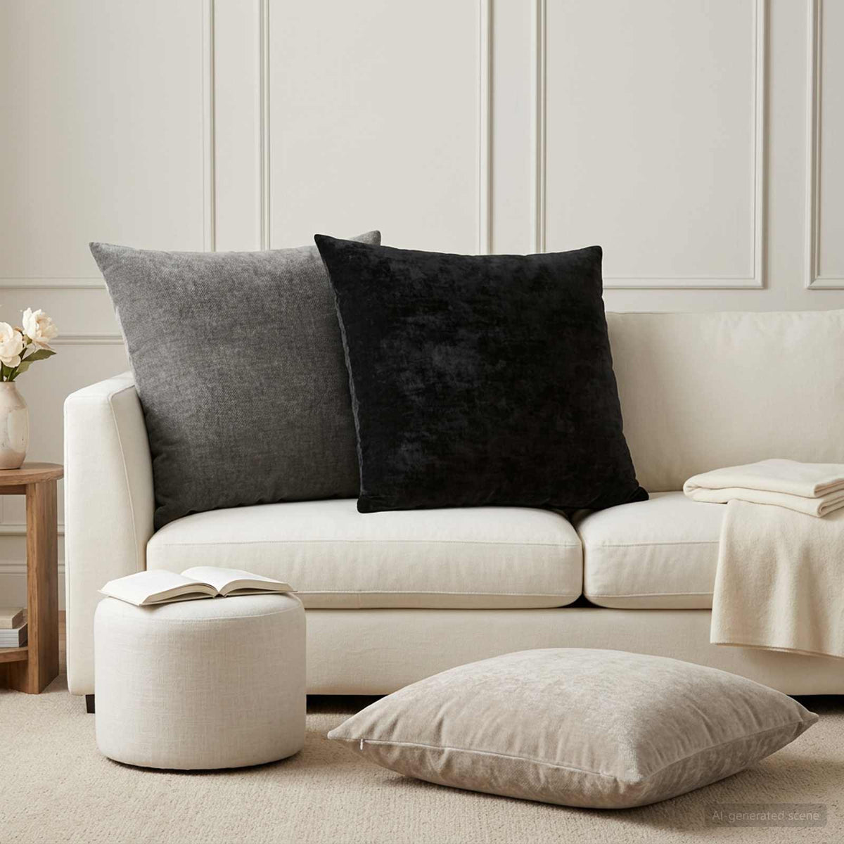 vidaXL Cushion Cover 6 pcs HEERLEN Dark Grey 65 x 65 cm 1