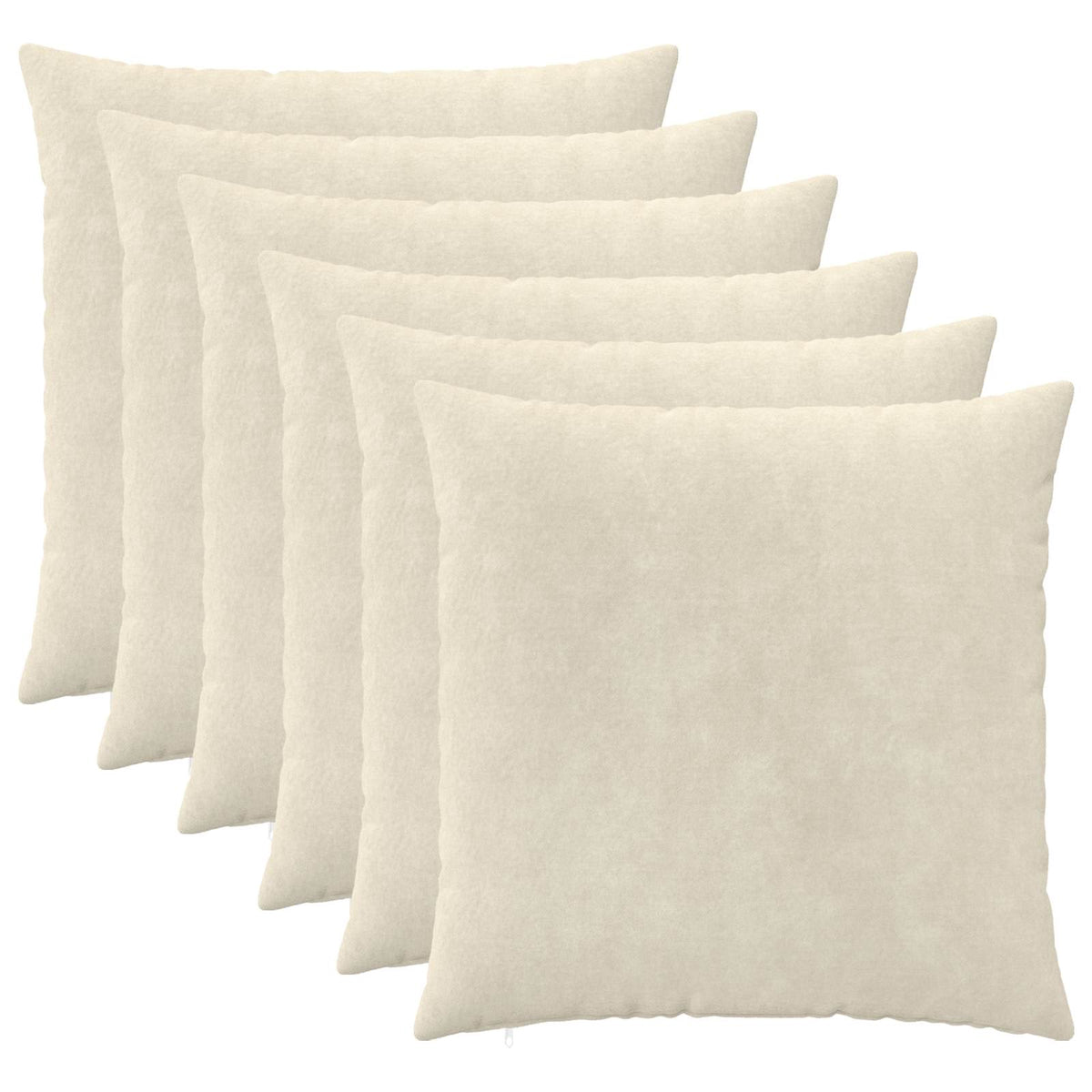 Cushion Cover 6 pcs HEERLEN Cream Microfiber Fleece