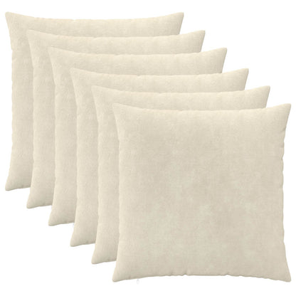 Cushion Cover 6 pcs HEERLEN Cream Microfiber Fleece