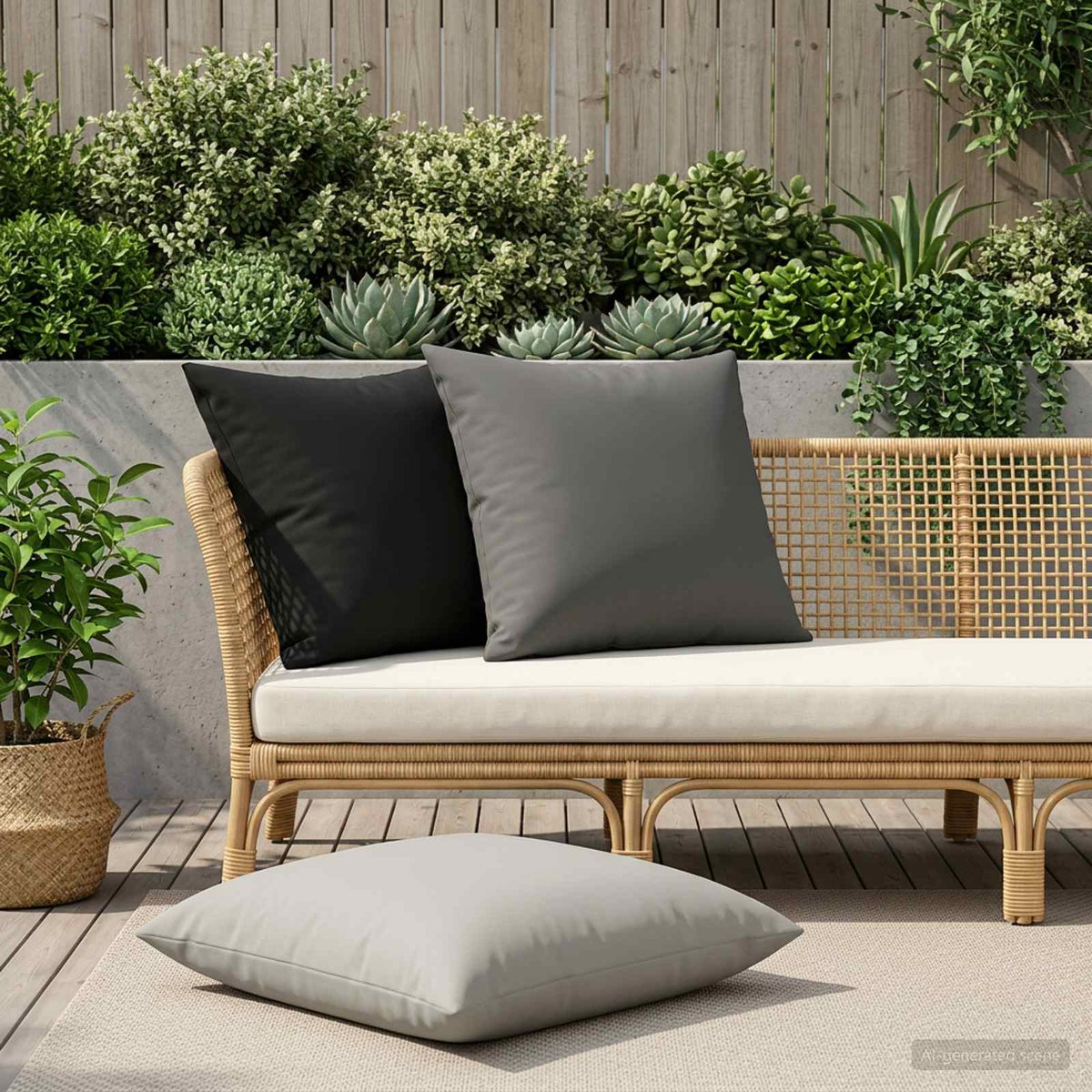 Throw Pillow HEERLEN Polyester 2 Grey 80 x 80 cm