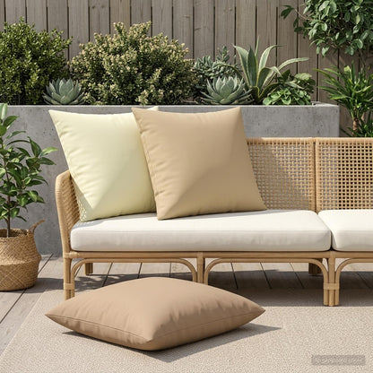 vidaXL Throw Pillow 2 pcs HEERLEN Cream 80 x 80 cm Polyester 3