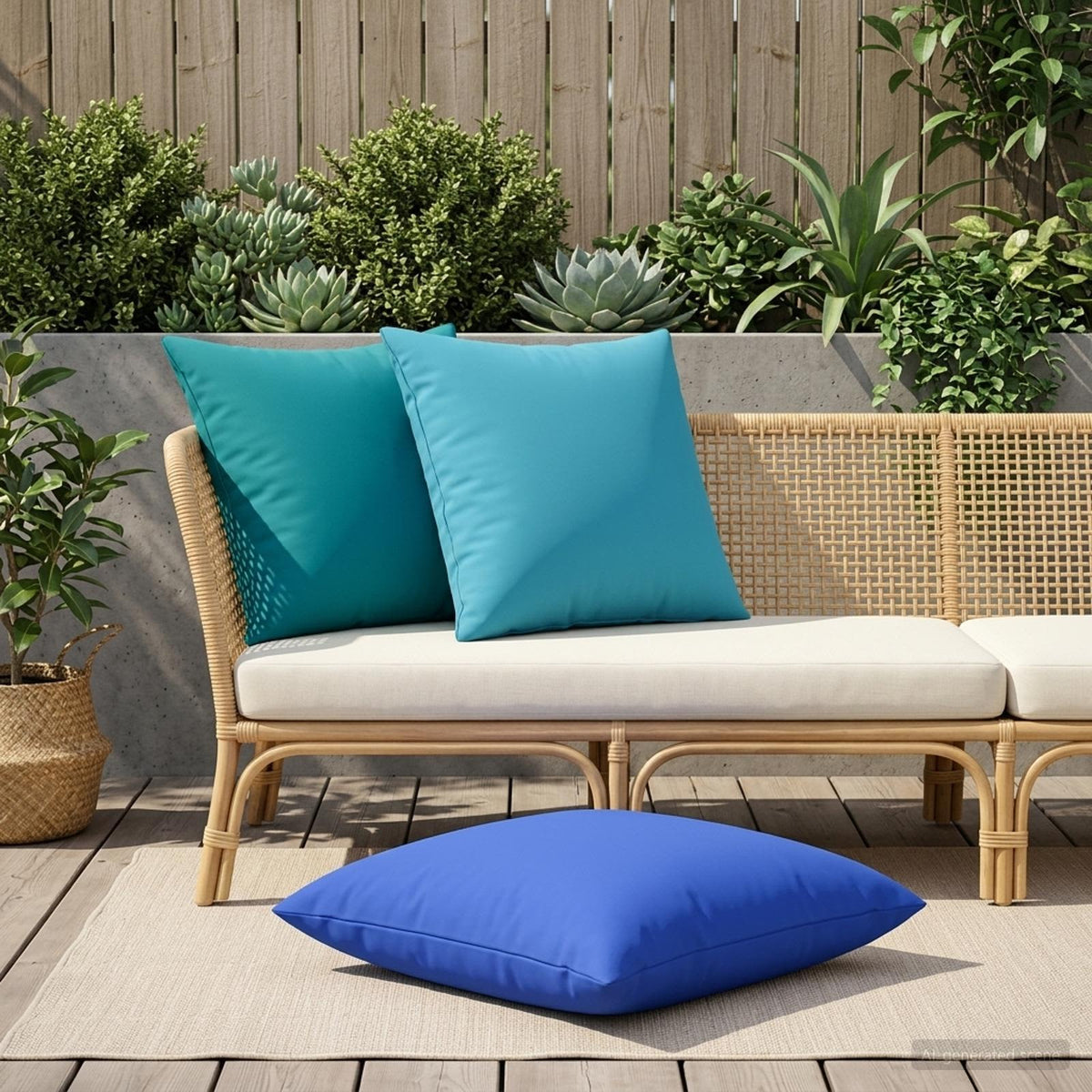 Cushion with Pillow HEERLEN 2 pcs Light Blue Polyester
