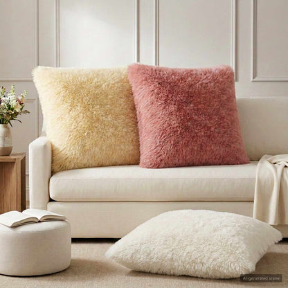 vidaXL Cushion Cover 6 pcs HEERLEN Cream 80 x 80 cm PV Fleece 1