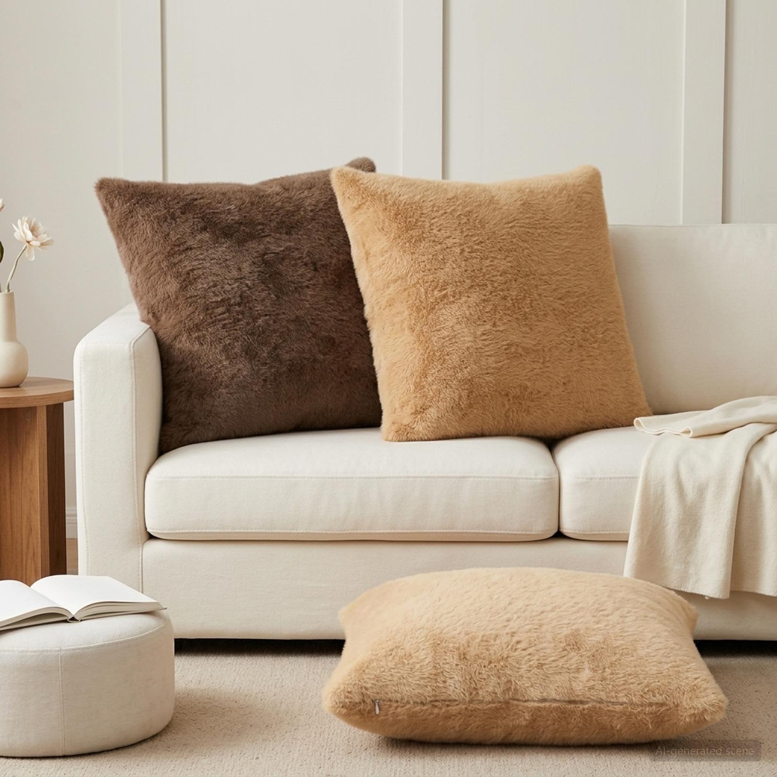 vidaXL Cushion Cover 6 pcs HEERLEN Light Brown 80 x 80 cm 1