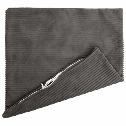 vidaXL Cushion Cover 6 pcs HEERLEN Dark Grey 70 x 70 cm Corduroy 3