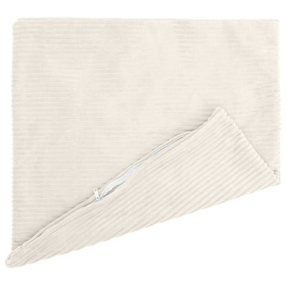 vidaXL Cushion Cover 6 pcs HEERLEN Cream 70 x 70 cm Corduroy 3