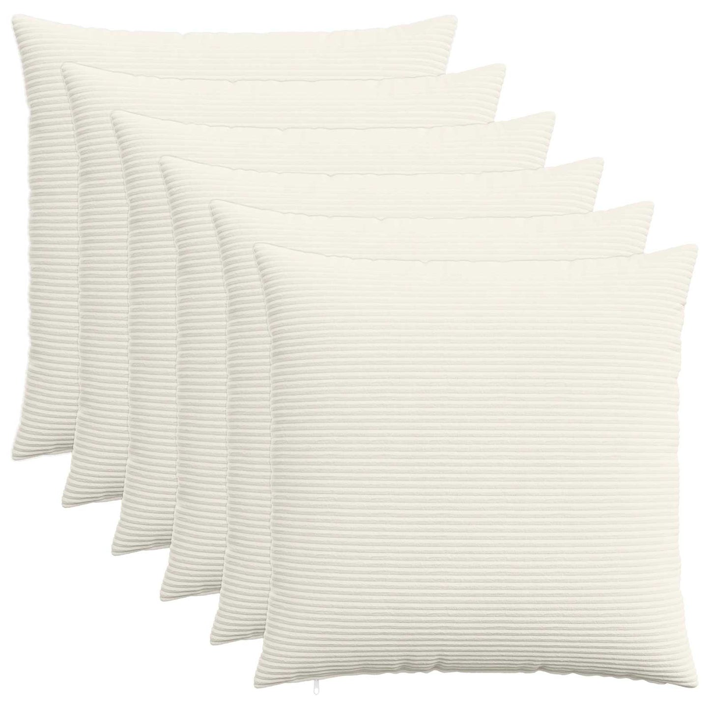 vidaXL Cushion Cover 6 pcs HEERLEN Cream 70 x 70 cm Corduroy 1