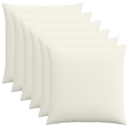 vidaXL Cushion Cover 6 pcs HEERLEN Cream 70 x 70 cm Corduroy 1