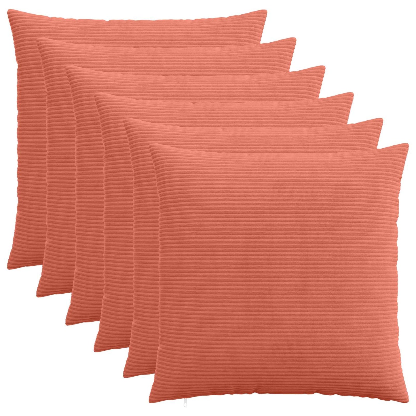 vidaXL Cushion Cover 6 pcs HEERLEN Red Orange 70 x 70 cm Corduroy 1