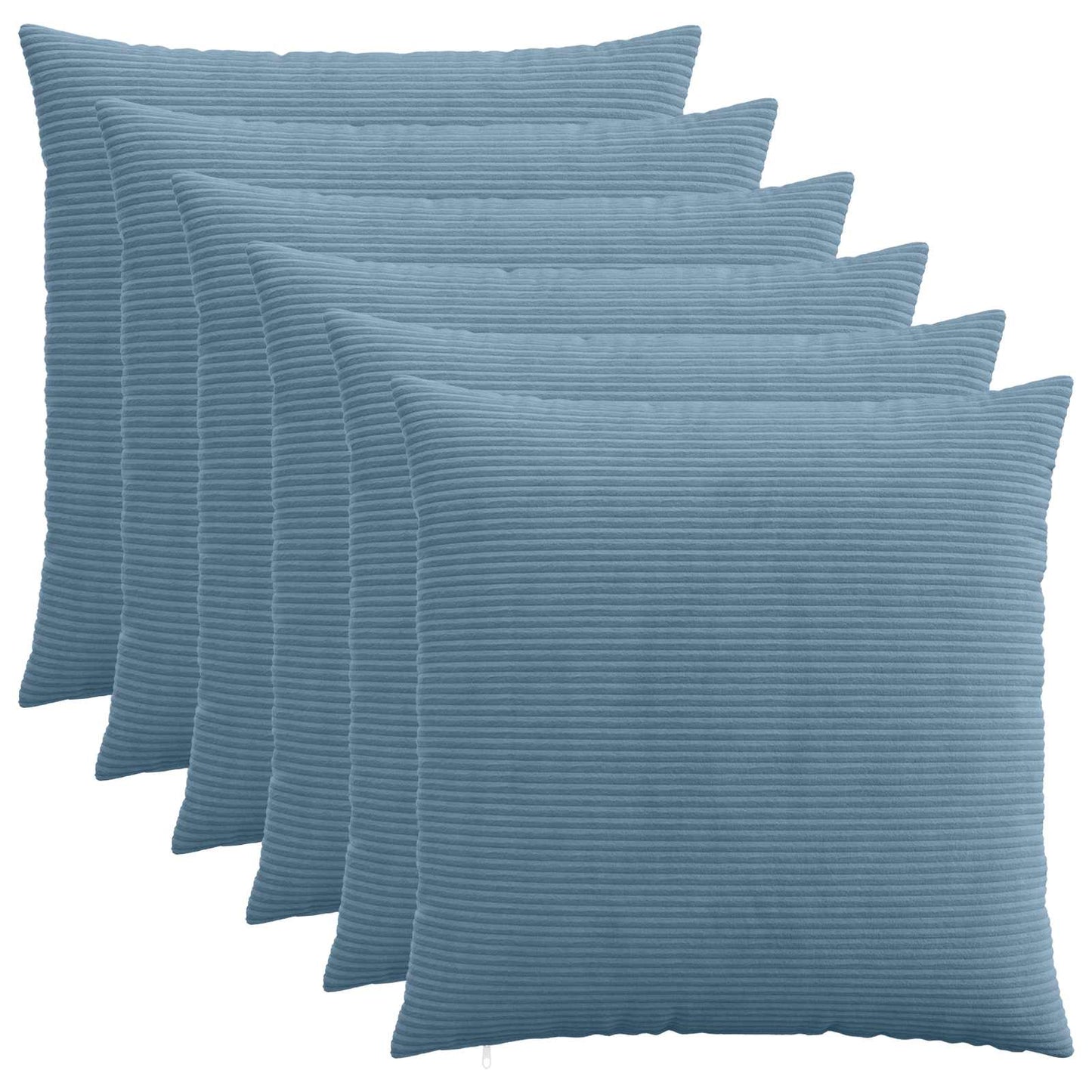 vidaXL Cushion Cover 6 pcs HEERLEN Blue 70 x 70 cm Corduroy 1