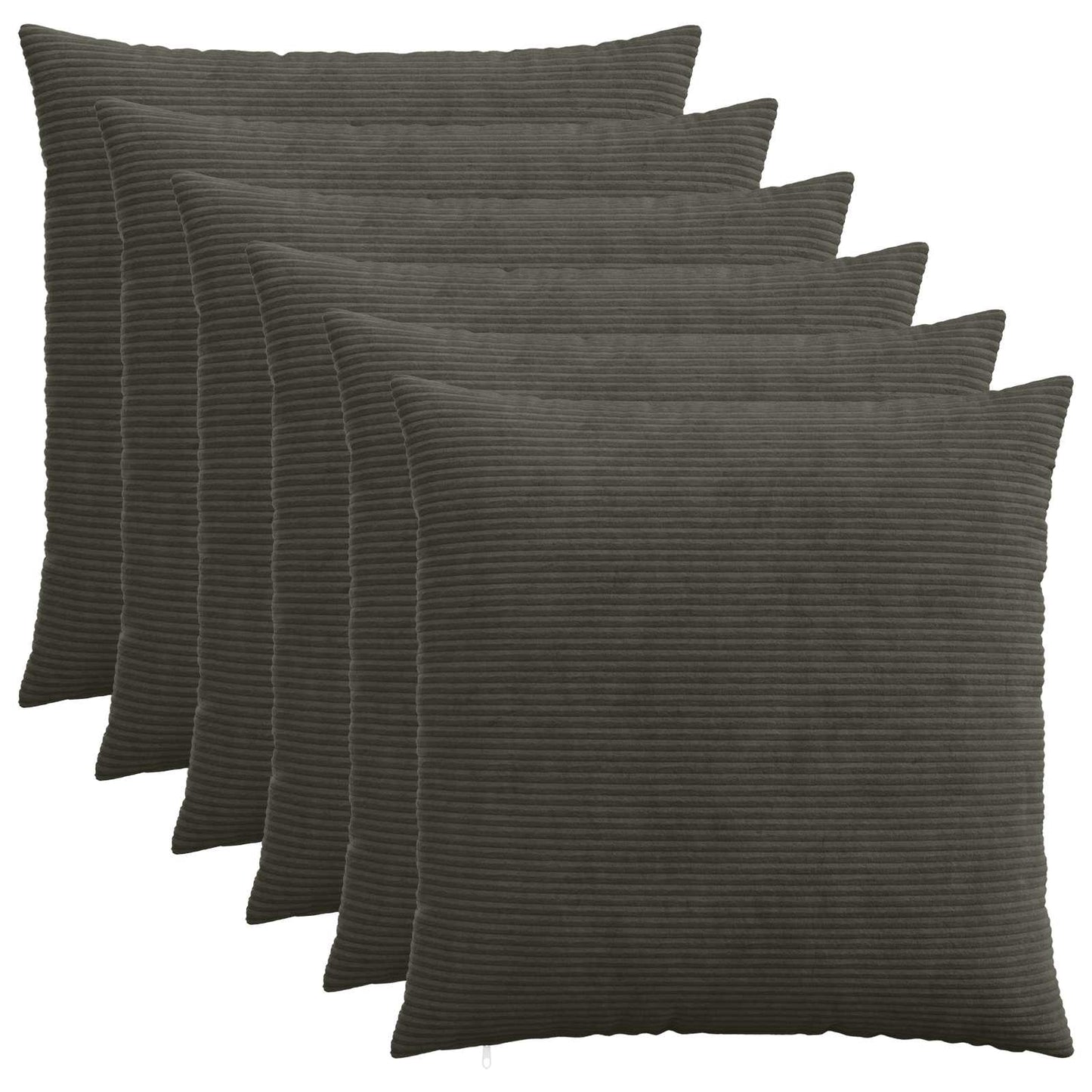 vidaXL Cushion Cover 6 pcs HEERLEN Anthracite 70 x 70 cm Corduroy 1