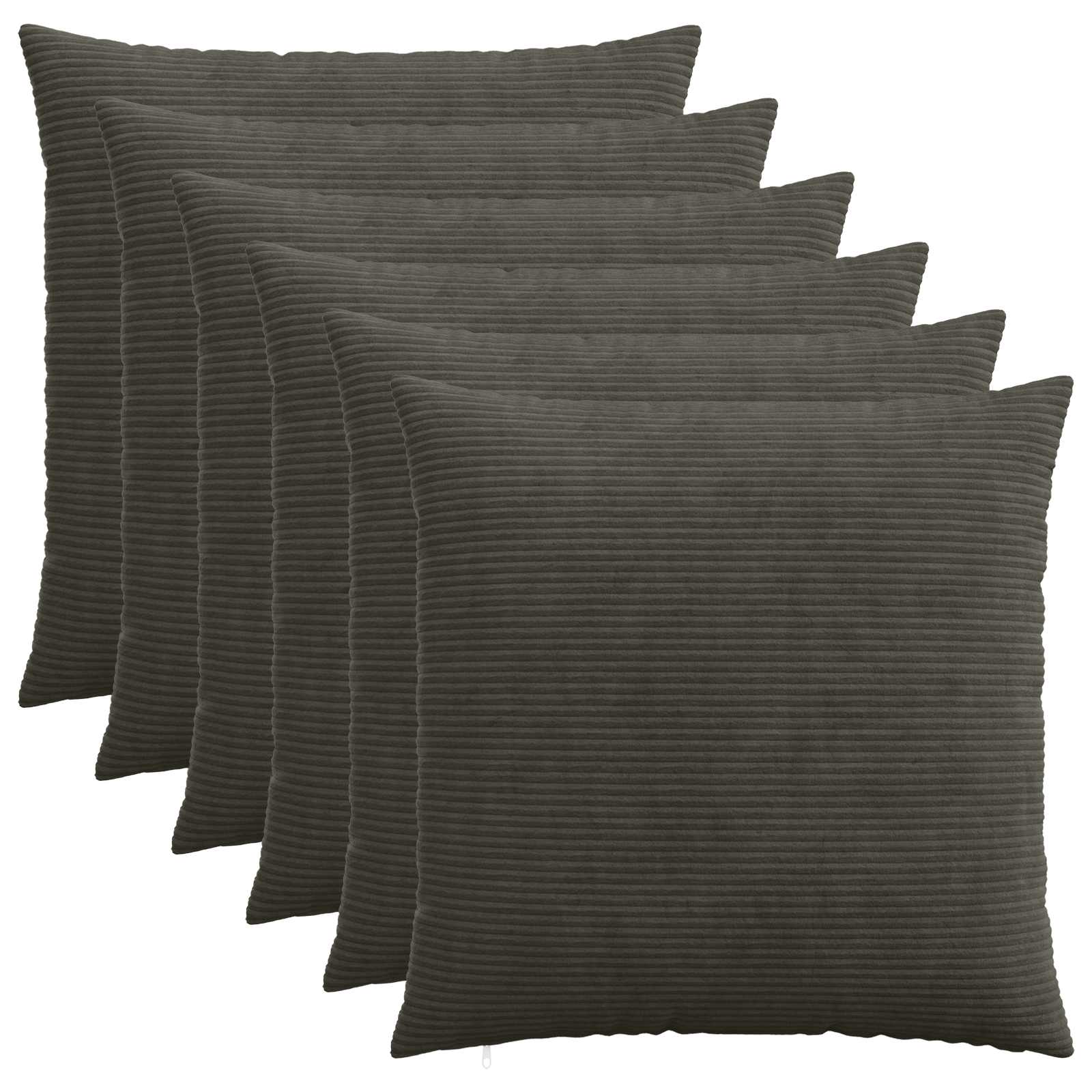 vidaXL Cushion Cover 6 pcs HEERLEN Anthracite 70 x 70 cm Corduroy 1