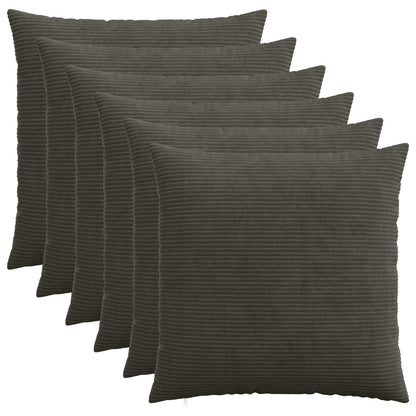 vidaXL Cushion Cover 6 pcs HEERLEN Anthracite 70 x 70 cm Corduroy 1