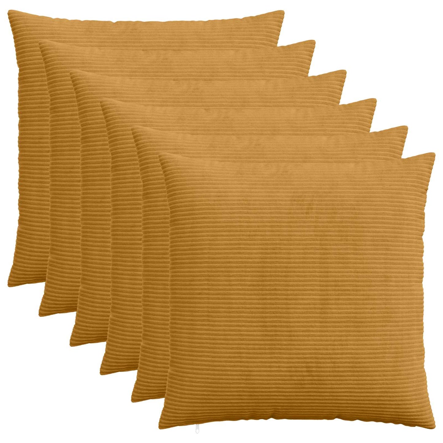 vidaXL Cushion Cover 6 pcs HEERLEN Yellow 70 x 70 cm Corduroy 1