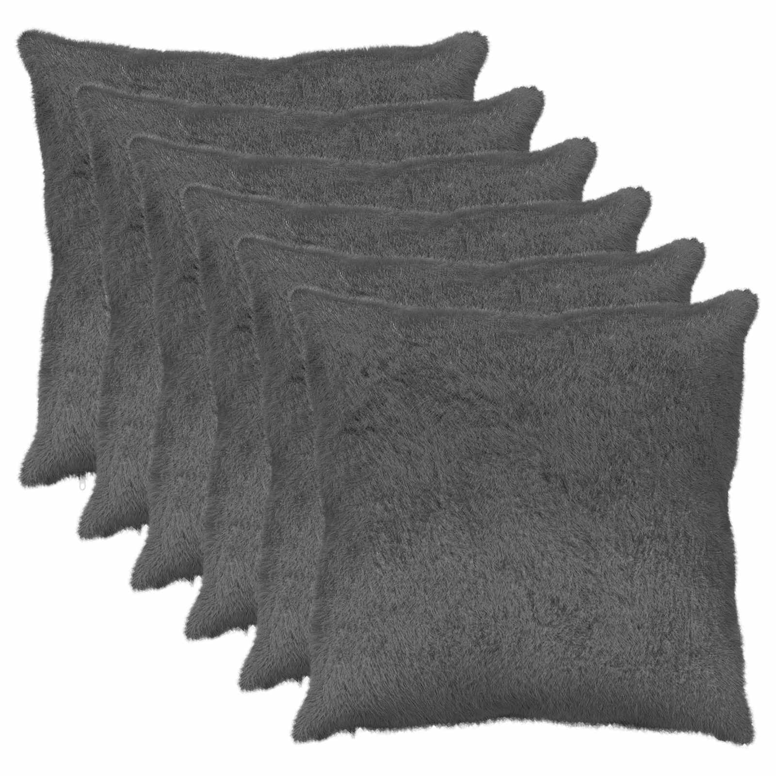 vidaXL Cushion Cover 6 pcs HEERLEN Dark Grey 70 x 70 cm 2