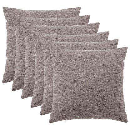 vidaXL Cushion Cover 6 pcs HEERLEN Light Grey 80 x 80 cm Bouclé 2