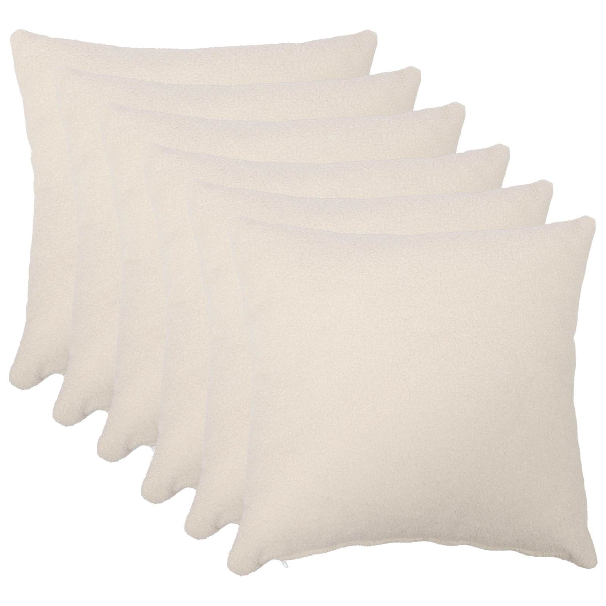 vidaXL Cushion Cover 6 pcs HEERLEN Cream 80 x 80 cm Bouclé 2