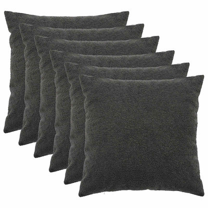 vidaXL Cushion Cover 6 pcs HEERLEN Dark Grey 80 x 80 cm Bouclé 2