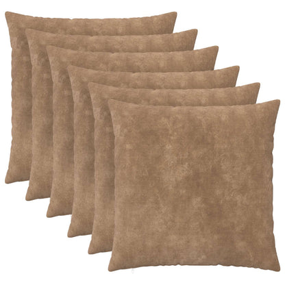vidaXL Cushion Cover 6 pcs HEERLEN Taupe 80 x 80 cm Microfiber Fleece 1