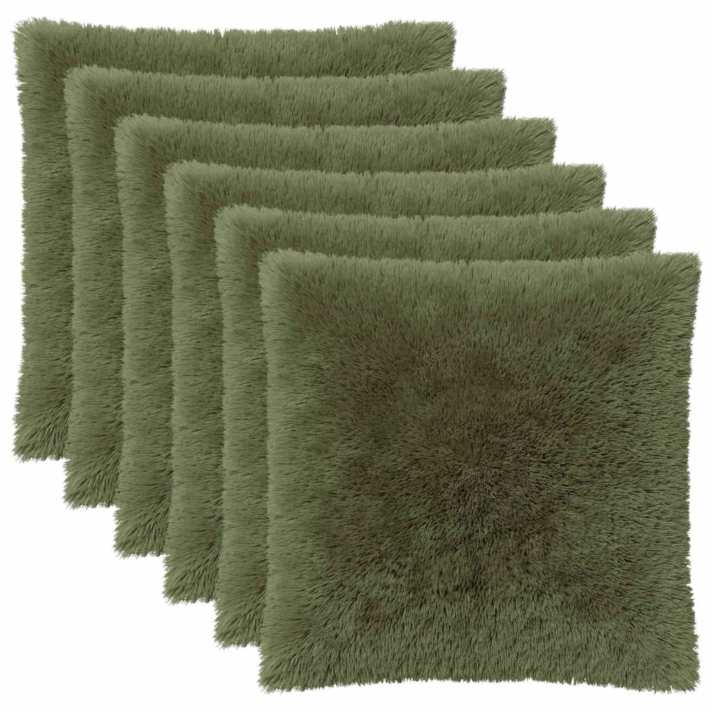 vidaXL Cushion Cover 6 pcs HEERLEN Green 80 x 80 cm PV Fleece 2
