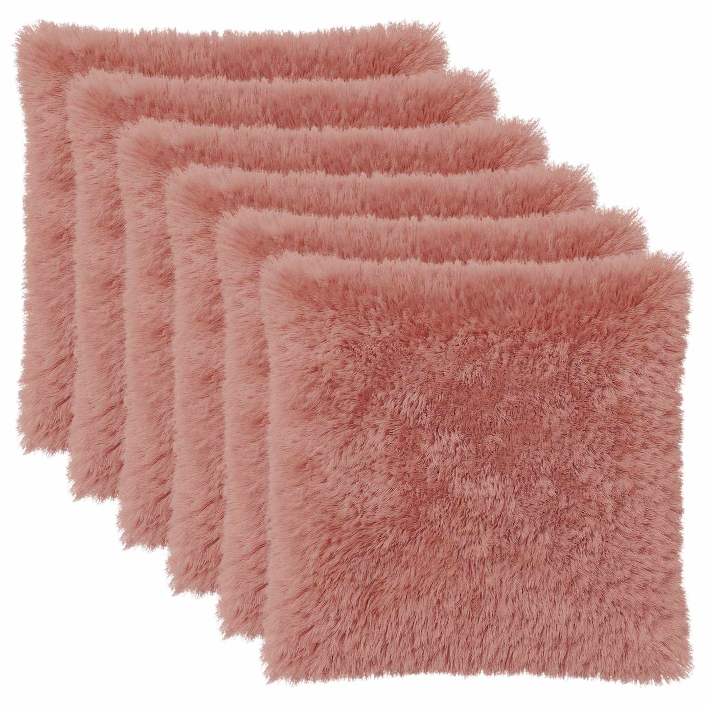 vidaXL Cushion Cover 6 pcs HEERLEN Pink 80 x 80 cm PV Fleece 2