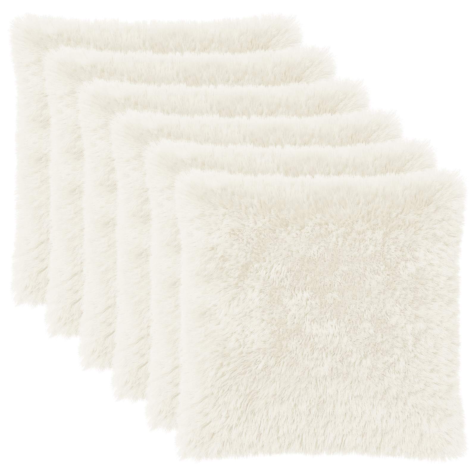 vidaXL Cushion Cover 6 pcs HEERLEN White 80 x 80 cm PV Fleece 2