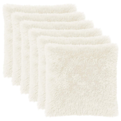 vidaXL Cushion Cover 6 pcs HEERLEN White 80 x 80 cm PV Fleece 2