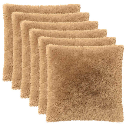 vidaXL Cushion Cover 6 pcs HEERLEN Taupe 80 x 80 cm PV Fleece 2