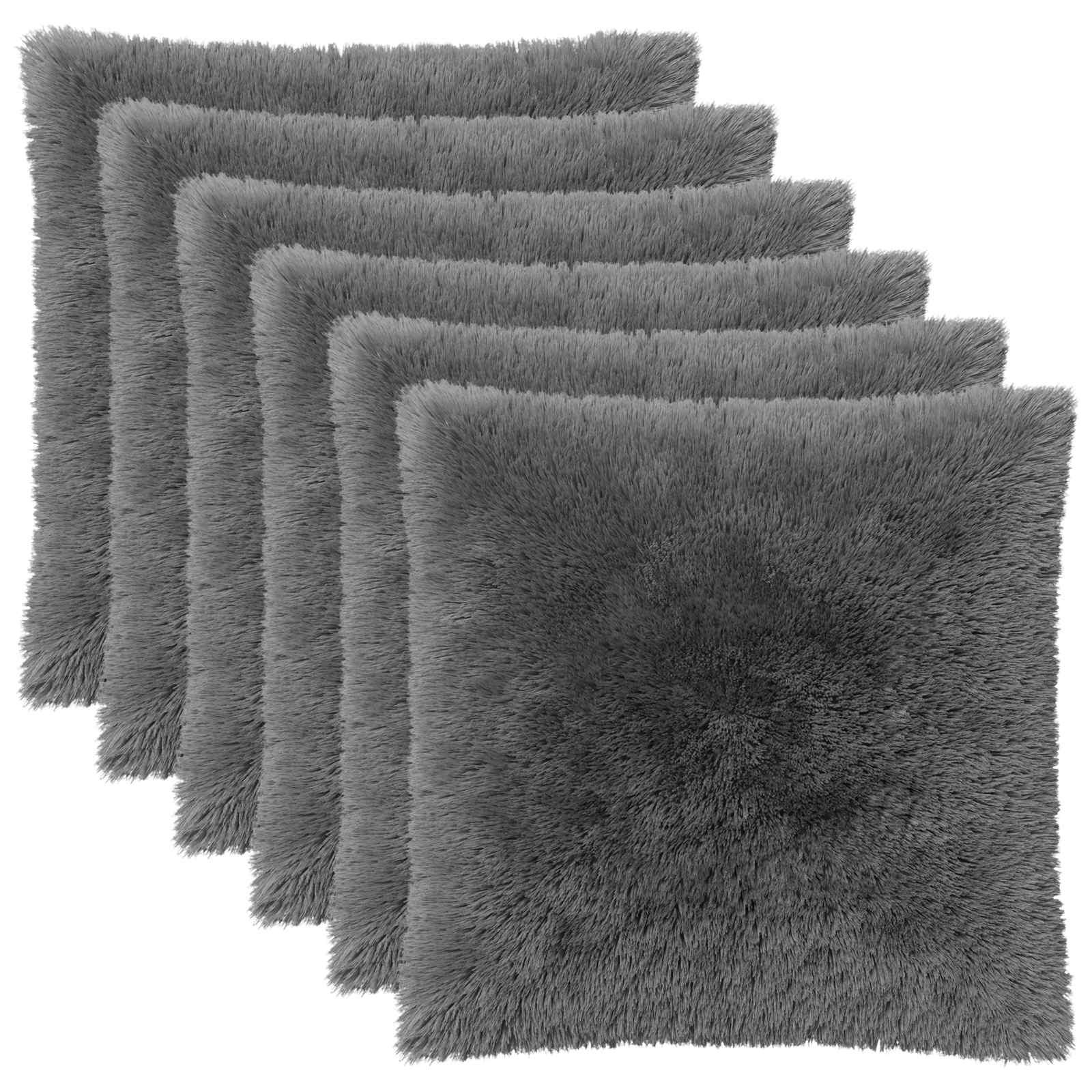 vidaXL Cushion Cover 6 pcs HEERLEN Light Grey 80 x 80 cm PV Fleece 2