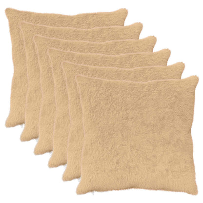 vidaXL Cushion Cover 6 pcs HEERLEN Cream 80 x 80 cm Faux Rabbit Fur 2