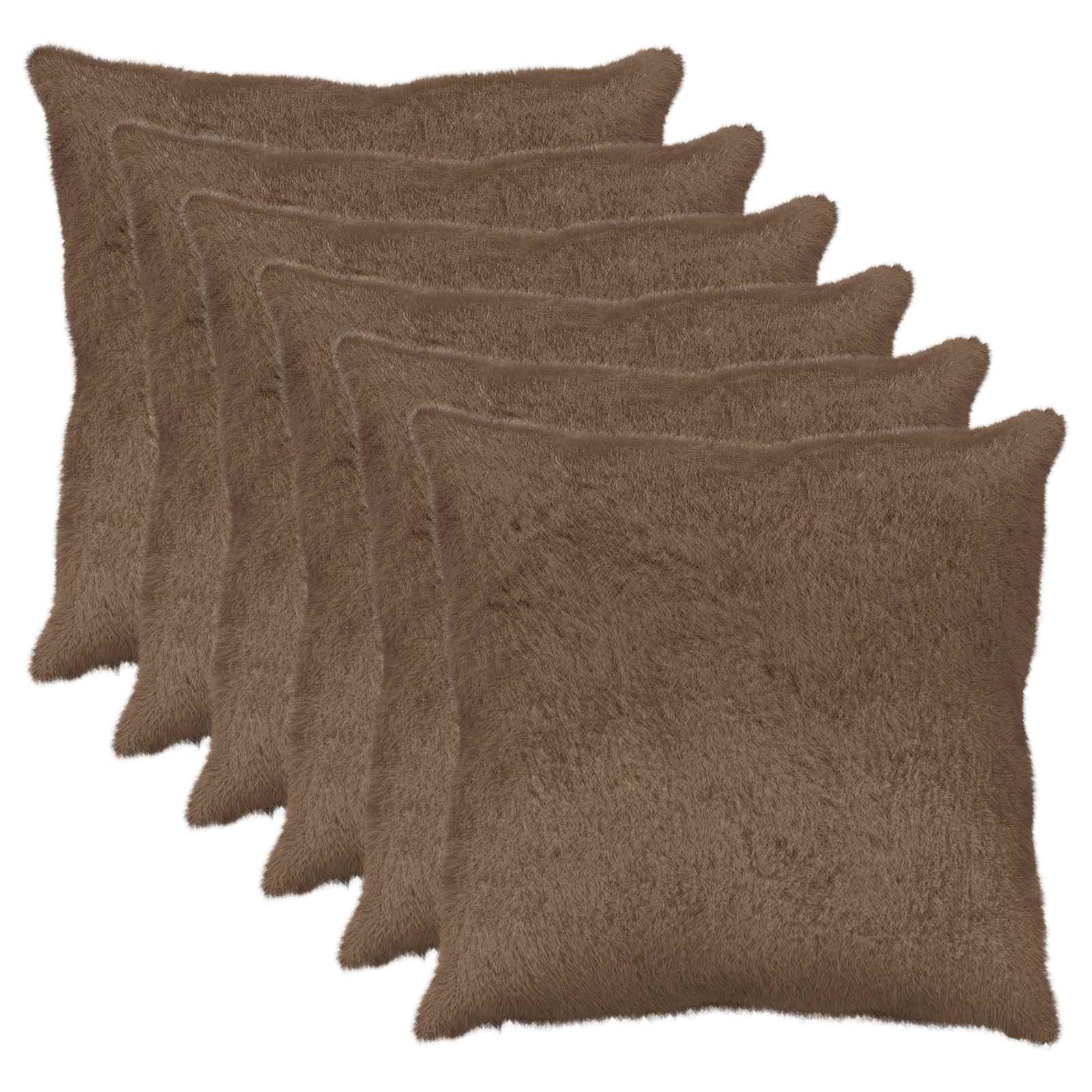 vidaXL Cushion Cover 6 pcs HEERLEN Light Brown 80 x 80 cm 2