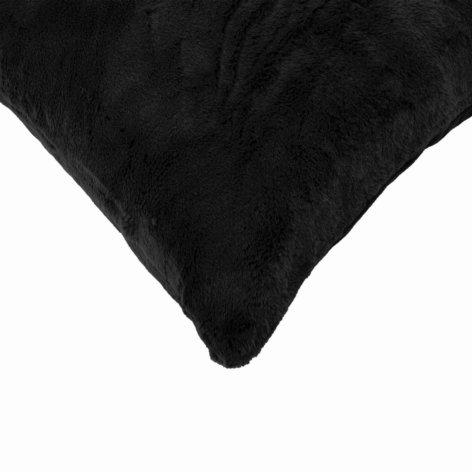 vidaXL Cushion Cover 6 pcs HEERLEN Black 80 x 80 cm Faux Rabbit Fur 5