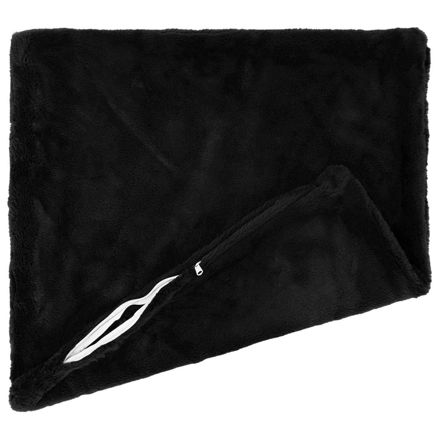 vidaXL Cushion Cover 6 pcs HEERLEN Black 80 x 80 cm Faux Rabbit Fur 4