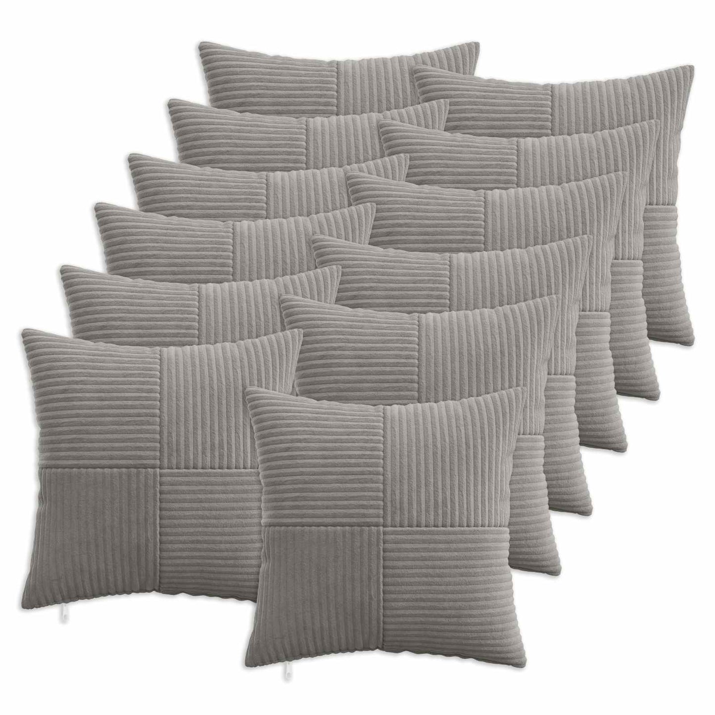 vidaXL Cushion Cover 12 pcs ALMELO Light Grey 45 x 45 cm Corduroy 1