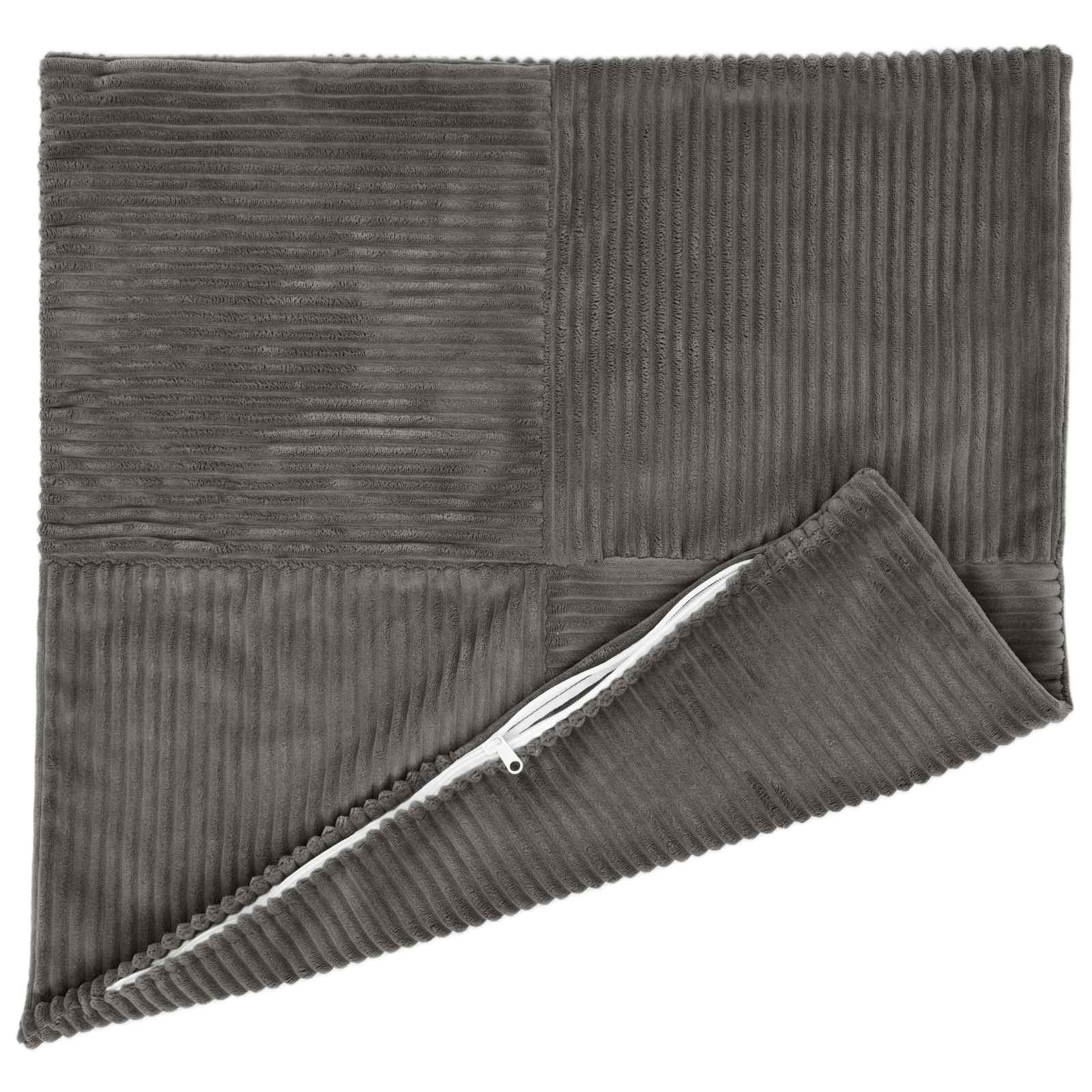 vidaXL Cushion Cover 12 pcs ALMELO Dark Grey 45 x 45 cm Corduroy 3