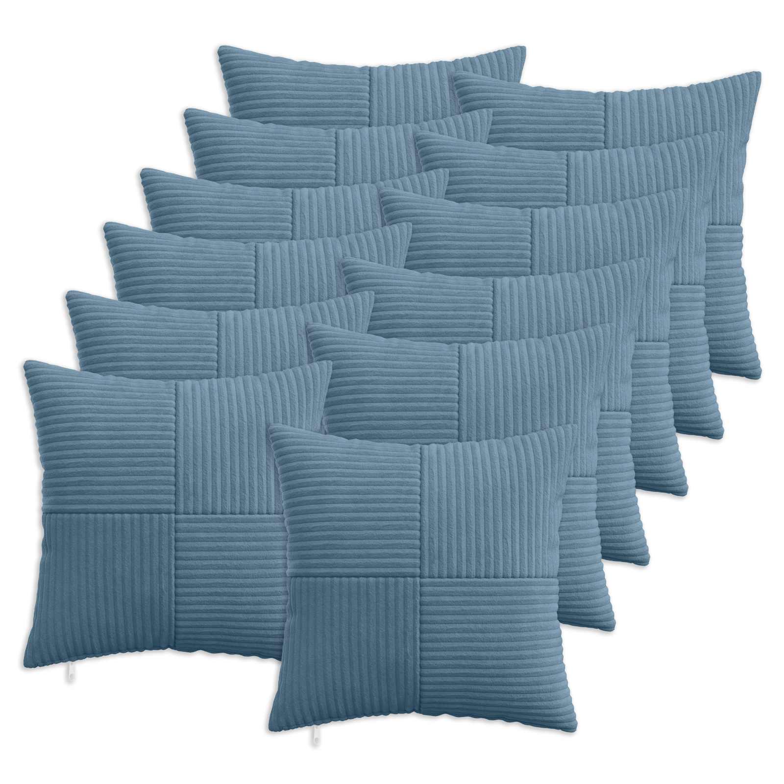 vidaXL Cushion Cover 12 pcs ALMELO Blue 45 x 45 cm Corduroy 1