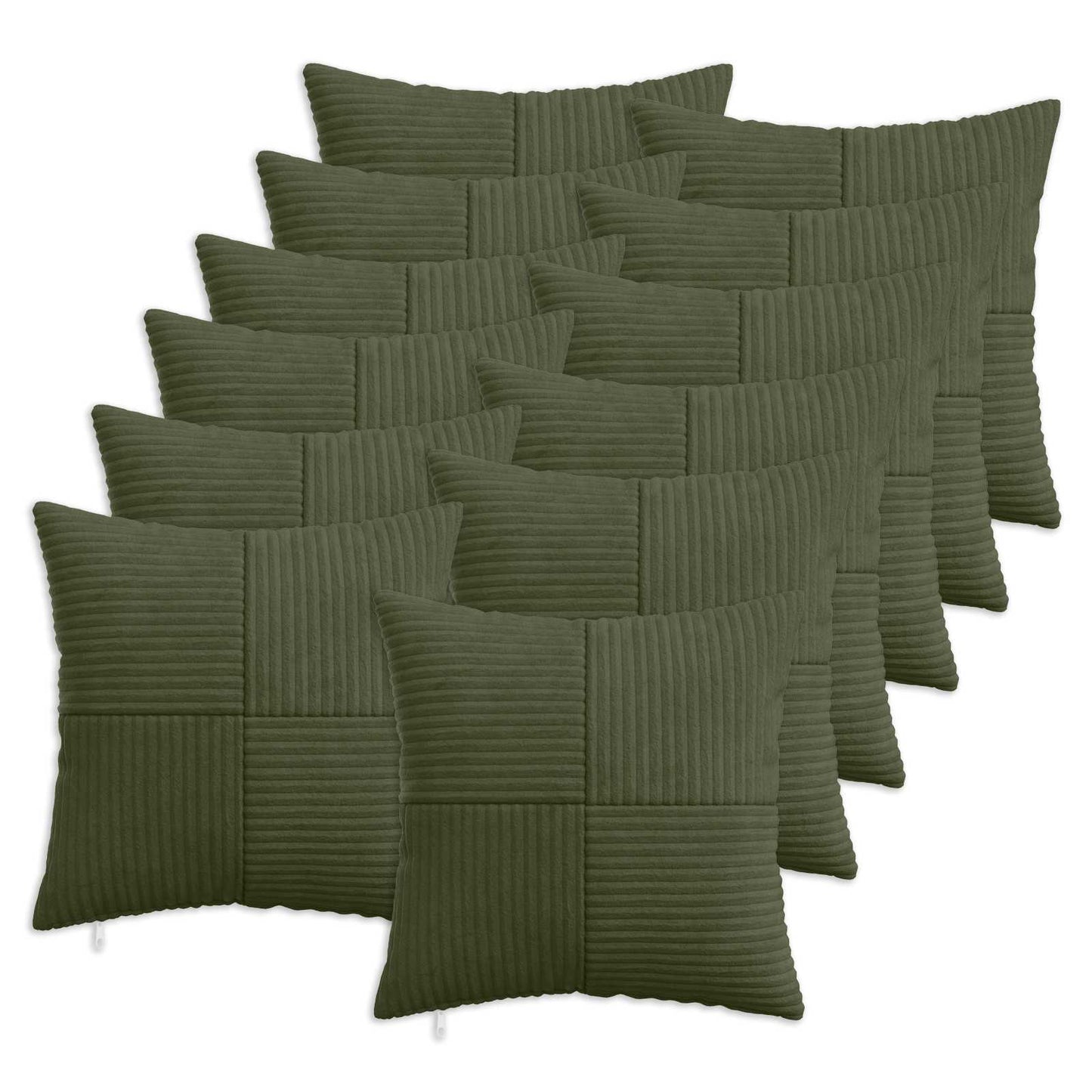 vidaXL Cushion Cover 12 pcs ALMELO Green 45 x 45 cm Corduroy 1