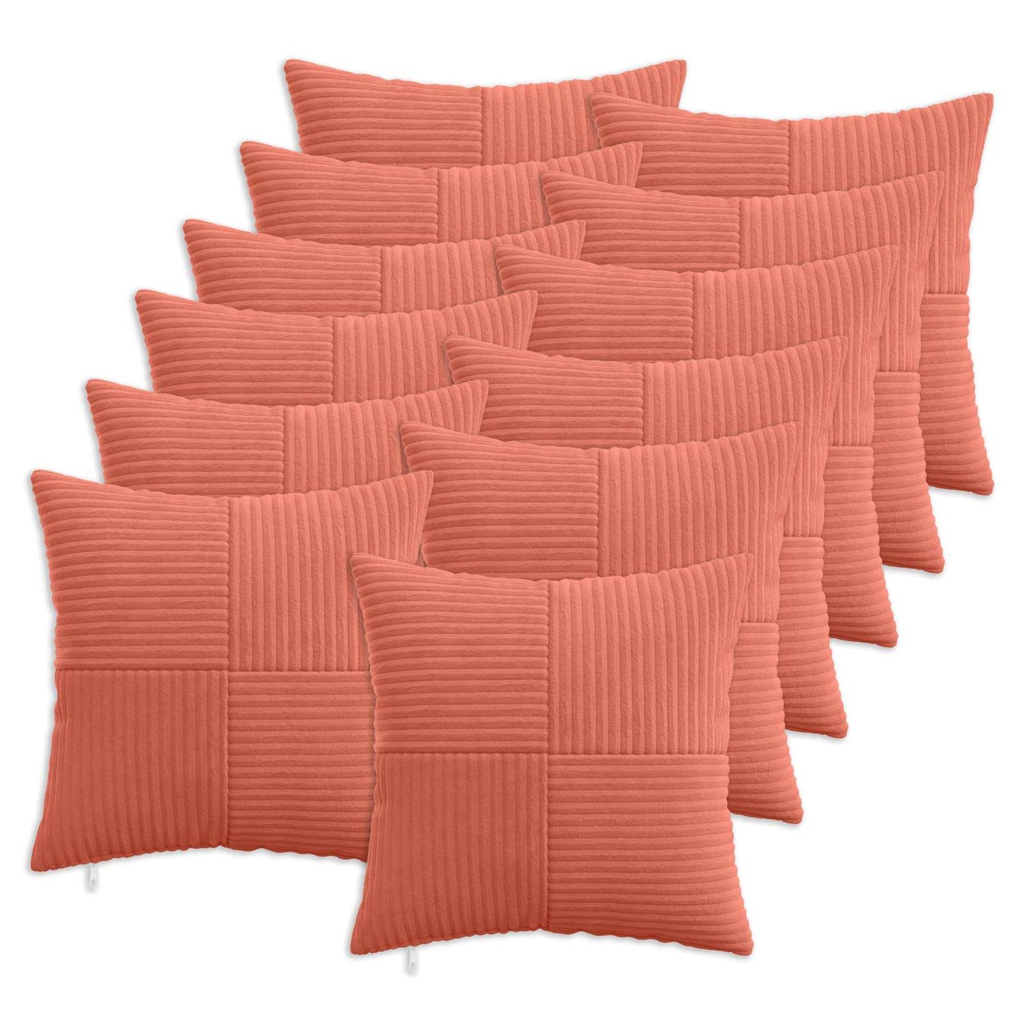 vidaXL Cushion Cover 12 pcs ALMELO Red Orange 50 x 50 cm Corduroy 1