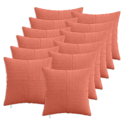 vidaXL Cushion Cover 12 pcs ALMELO Red Orange 50 x 50 cm Corduroy 1