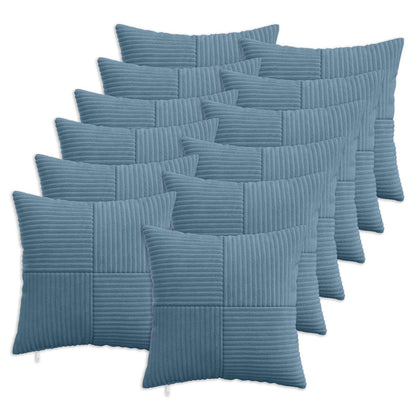 vidaXL Cushion Cover 12 pcs ALMELO Blue 50 x 50 cm Corduroy 1