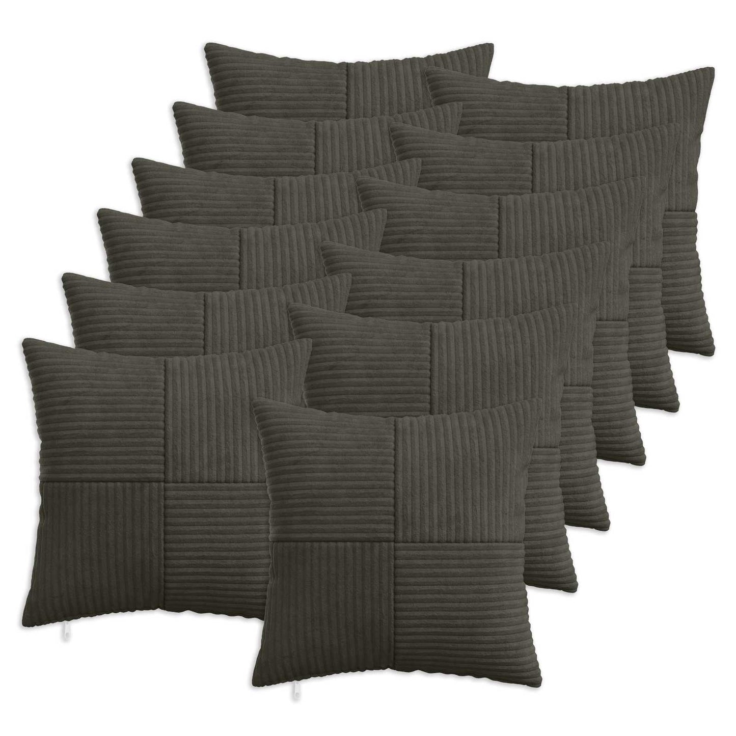 vidaXL Cushion Cover 12 pcs ALMELO Anthracite 50 x 50 cm Corduroy 1