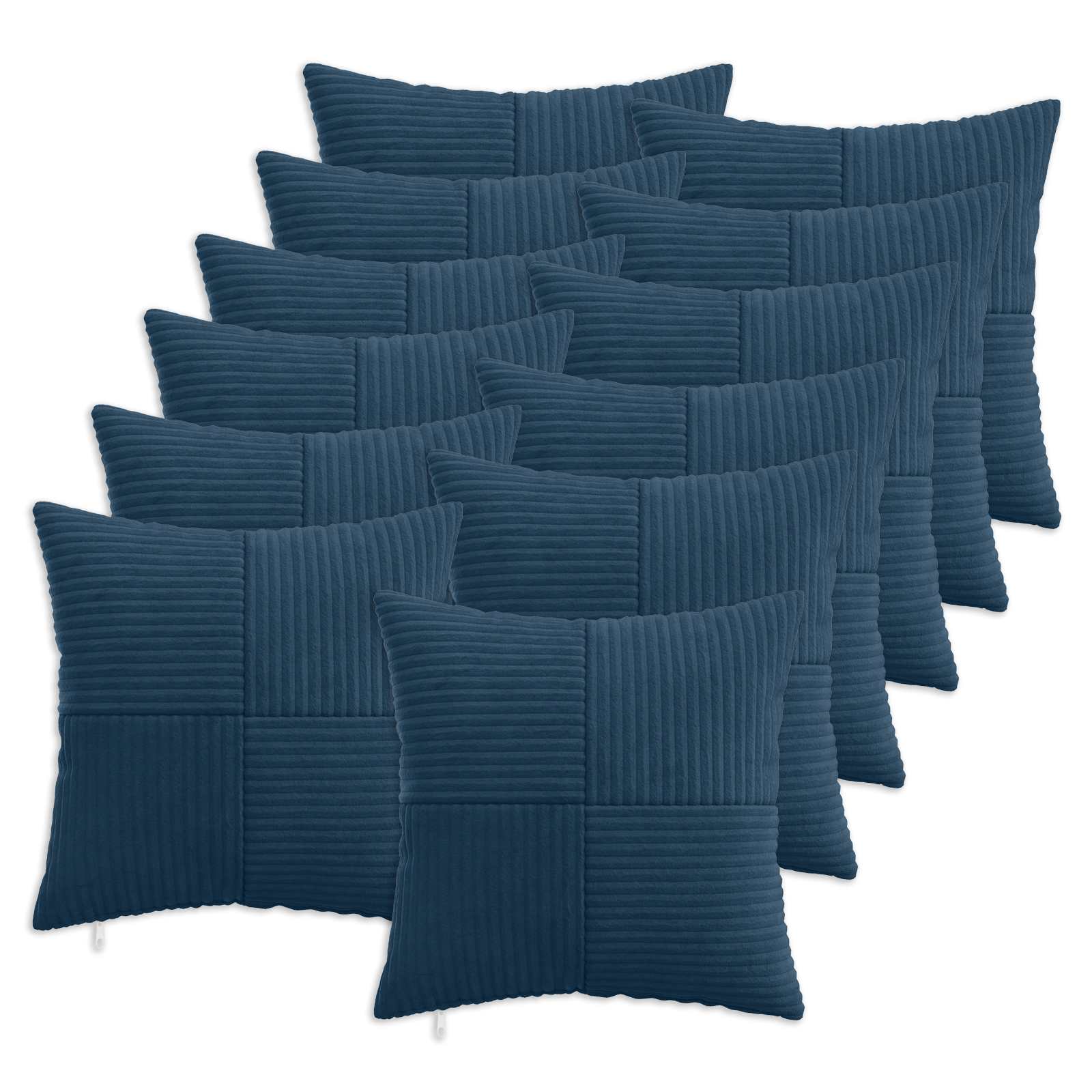 vidaXL Cushion Cover 12 pcs ALMELO Navy Blue 50 x 50 cm Corduroy 1