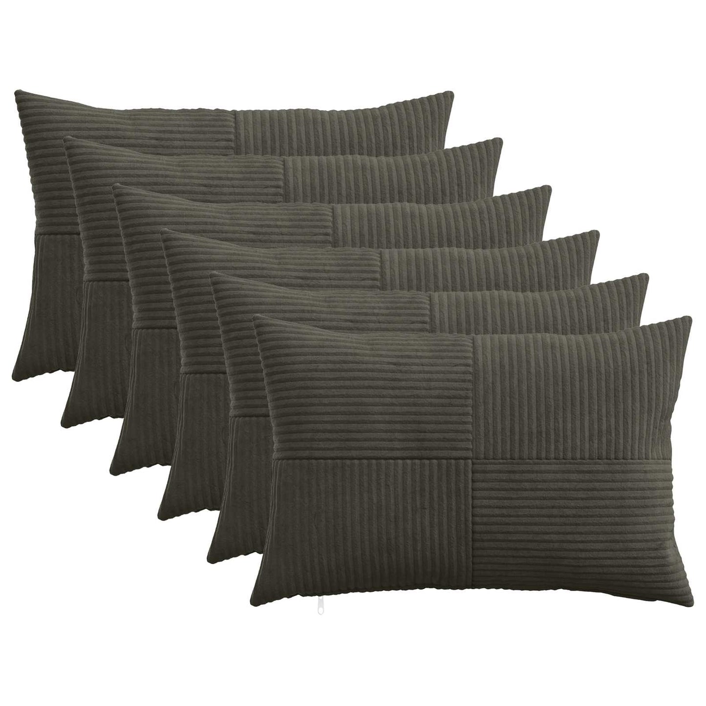 vidaXL Cushion Cover 6 pcs ALMELO Anthracite 50 x 80 cm Corduroy 1