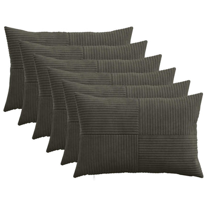 vidaXL Cushion Cover 6 pcs ALMELO Anthracite 50 x 80 cm Corduroy 1