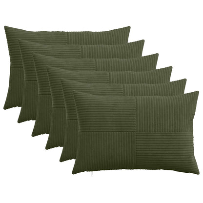 vidaXL Cushion Cover 6 pcs ALMELO Green 50 x 80 cm Corduroy 1