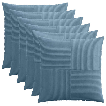 vidaXL Cushion Cover 6 pcs ALMELO Blue 70 x 70 cm Corduroy 1